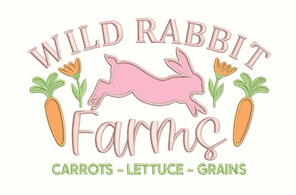 Wild Rabit Farms Carrots Lettuce Grains Easter Applique Machine Embroidery Design Digitized Pattern