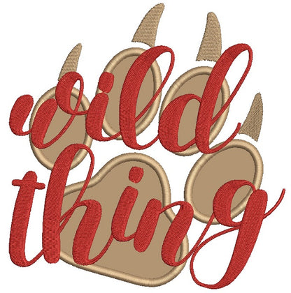Wild Thing Bear Paw Applique Machine Embroidery Design Digitized Pattern