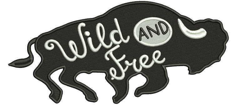 Wild And Free Bison Filled Machine Embroidery Design Digitized Pattern