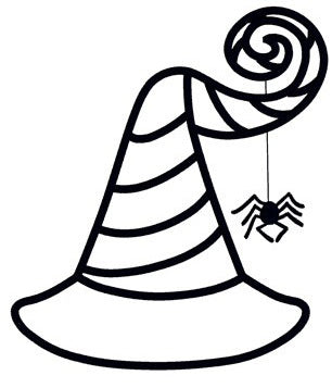 Witch Hat Halloween Applique Machine Embroidery Digitized Design Pattern - Instant Download - 4x4 , 5x7, and 6x10