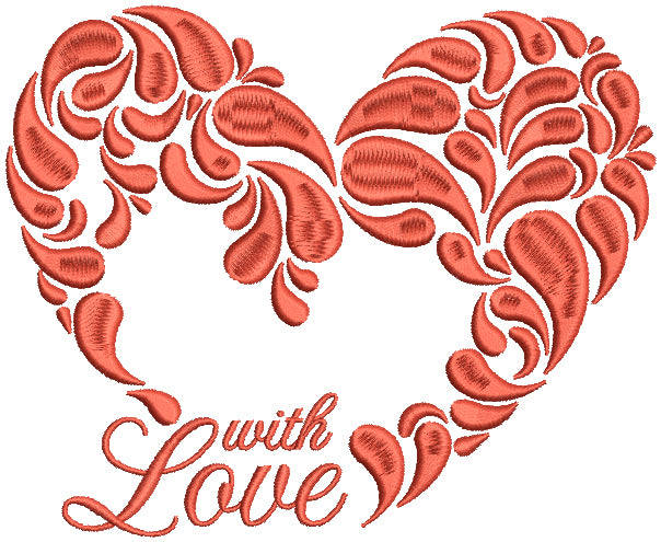 Heart Filled Indesign With Love Heart Filled Machine Embroidery Design Digitized Pattern ...