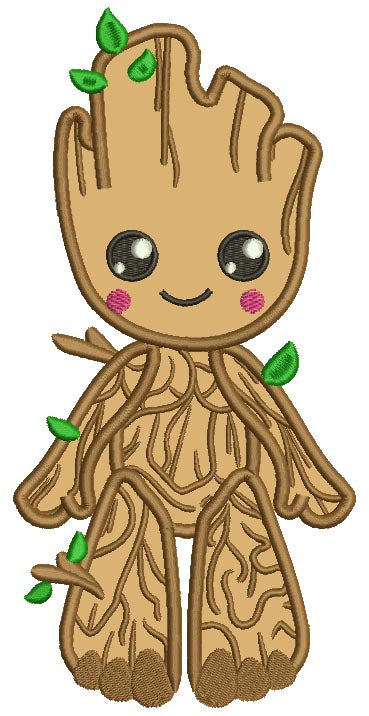 Wood Man Looks Like Groot From Gardian Of The Galaxy Applique Machine Embroidery Design Digitized Pattern