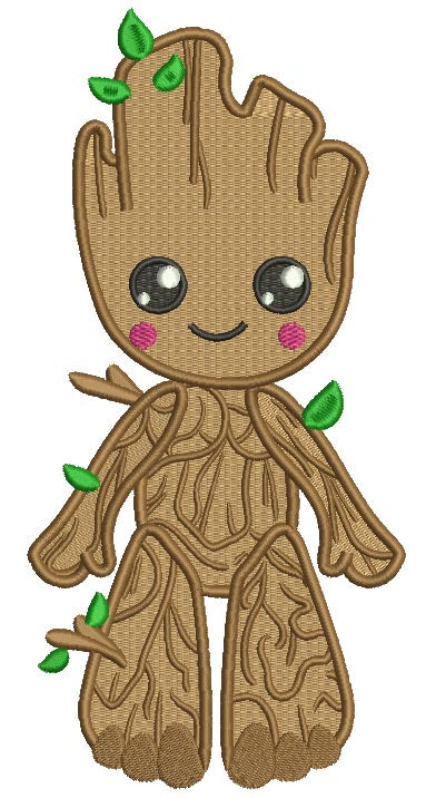 Wood Man Looks Like Groot From Gardian Of The Galaxy Filled Machine Embroidery Design Digitized Pattern