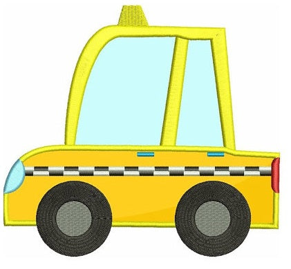 Yellow Taxi Cab Car Applique Machine Embroidery Digitized Design Pattern - Instant Download - comes in three sizes 4x4 , 5x7, 6x10 hoops