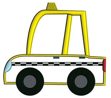 Yellow Taxi Cab Car Applique Machine Embroidery Digitized Design Pattern - Instant Download - comes in three sizes 4x4 , 5x7, 6x10 hoops