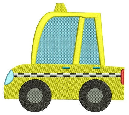 Yellow Taxi Cab Car Machine Embroidery Digitized Design Filled Pattern - Instant Download - comes in three sizes 4x4 , 5x7, 6x10 hoops