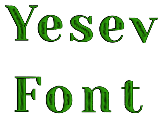 Yesev Font Machine Embroidery Script Upper and Lower Case 1 2 3 inches