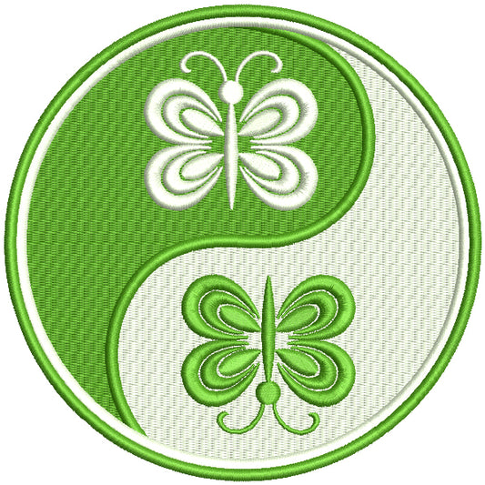 Ying Yang Butterflies St. Patricks Day Filled Machine Embroidery Design Digitized Pattern