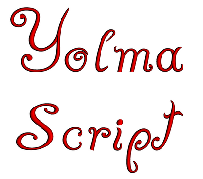 Yolma Font Machine Embroidery Script Upper and Lower Case 1 2 3 inches