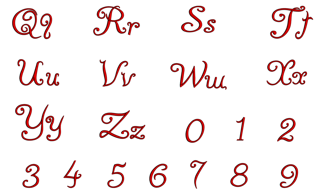 Yolma Font Machine Embroidery Script Upper and Lower Case 1 2 3 inches ...