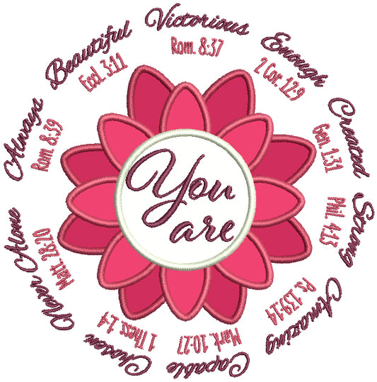 You Are Victorious Capable Beautiful Bible Verse Religious Applique Machine Embroidery Design Digitized Pattern
