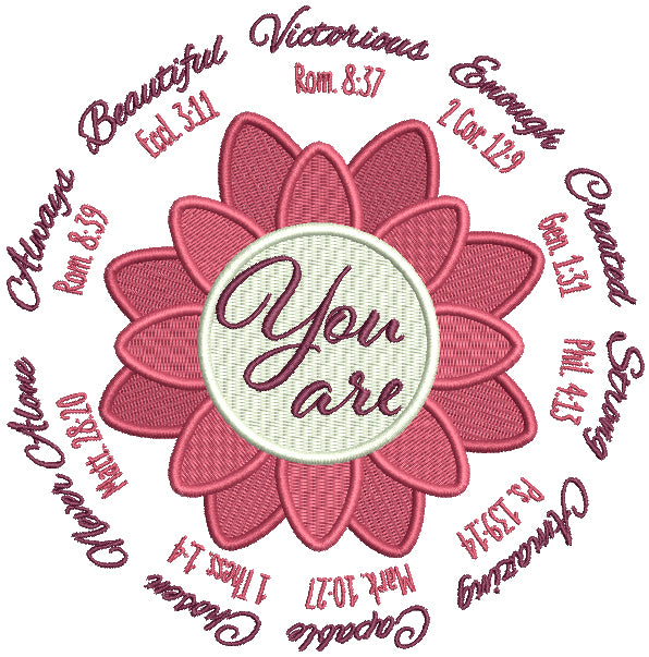 You Are Victorious Capable Beautiful Bible Verse Religious Filled Machine Embroidery Design Digitized Pattern