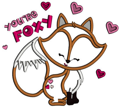 You're Foxy Valentine's Day Applique Machine Embroidery Design Digitized Pattern