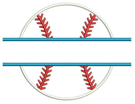 Baseball Split Applique Machine Embroidery Digitized Design Pattern - Instant Download - 4x4 , 5x7, and 6x10 -hoops
