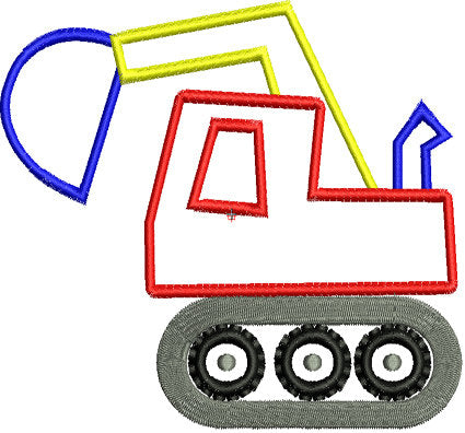 Instant Download Excovator truck Machine Embroidery applique Design