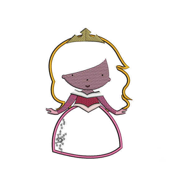 Instant Download Cute Princess Aurora's Little Cousin Machine Embroidery Applique Design