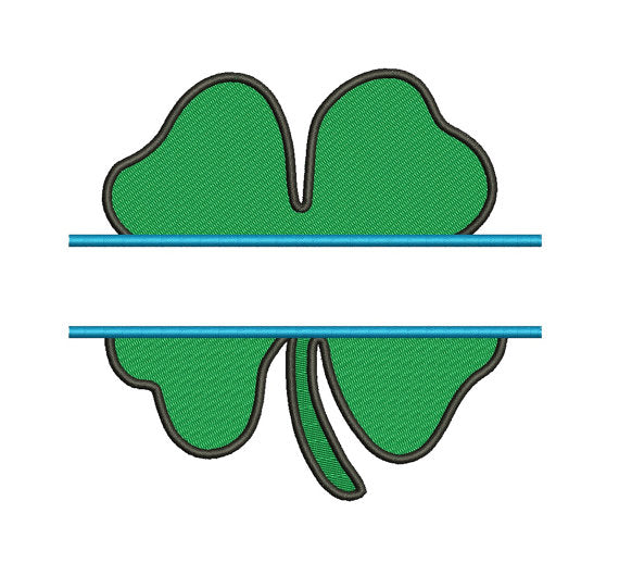 Irish Clover Split Filled shamrock - St Patrick's Day- Machine Digitized Design Pattern - Instant Download - 4x4 , 5x7, and 6x10 -hoops
